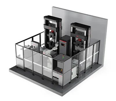 Роботизированная система для испытаний листового металла на растяжение